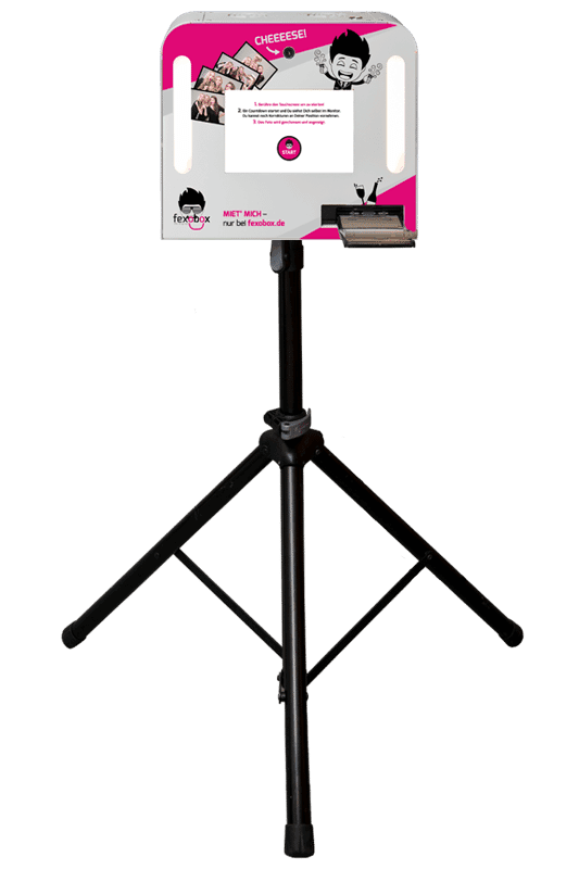 fexobox photobooth met touchscreen, printer en props voor verhuur in België
