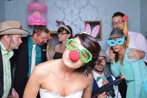 Originele photobooth-foto met partyprops