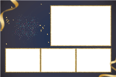 Photoboothprinttemplate Blue Gold Birthday – categorie Verjaardag