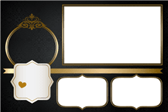 Photoboothprinttemplate Schwarz-Gold – categorie Elegant