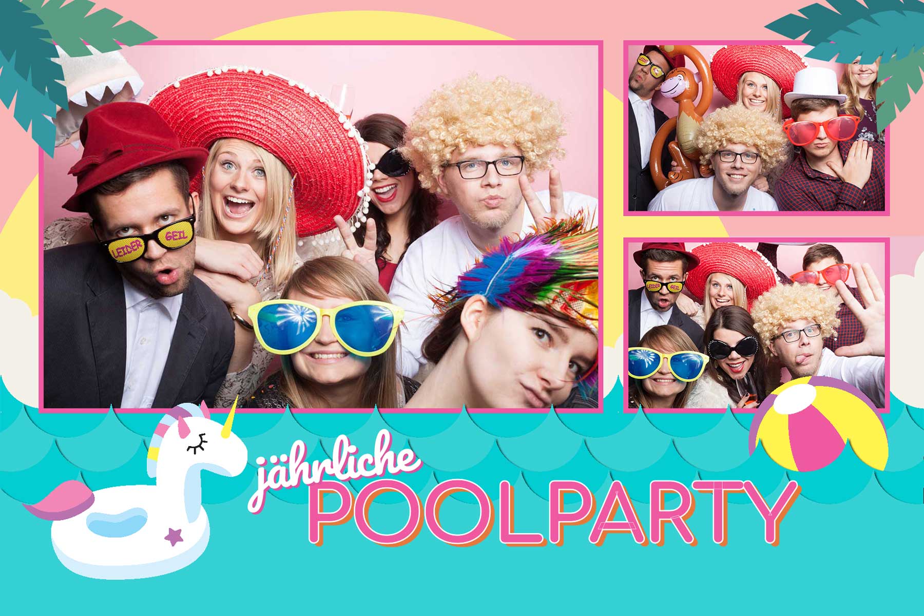 Photobooth printtemplate Poolparty